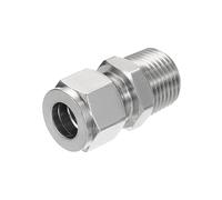 PATIKIL 1/2Npt x 12mm Raccordo a Compressione in Tubo d'Acciaio Inossidabile 304, Doppie Ferrule Raccordo a Compressione Adattatore Dritto Collegamento