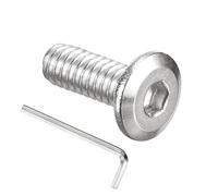 PATIKIL 1/4-20 X 5/8" Vite A Testa Piatta Con Testa Esagonale Interna, 20Pezzi Acciaio Inossidabile 304 18-8 Per Mobili Con Chiave Allen Per Riparazioni Letti Montaggio Navale, Argento