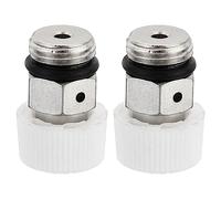 PATIKIL 1/4" BSP Maschio Filettatura Manuale Radiatore Aria Sfiato Valvole, 2pz Nichel Placcato Ottone Spina Valvola No Serve Chiave per Radiatore Riscaldatore, Argento Bianco