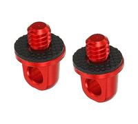 PATIKIL 1/4" Fotocamera Collo Cinghia Vite Supporto, 2pz Rapido Installazione Fotocamera Viti con Gomma Rondella per Polso Spalla Cinghia Fascia, Rosso