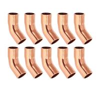 PATIKIL 1/4" ID 0,8mm Spessore Raccordo Saldatura Gomito Rame, 10pz 99,9% Puro Raccordo a Compressione Rame Connettore a Tubo a Raggio Corto 45 Gradi con Connessione a Saldare a Caldo