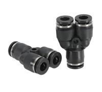 PATIKIL 1/4 Pollice Od Forma a Y in Plastica Push To Connect Raccordi, 2 Pezzi Tipo Y 3 Vie Tubo Connetti Filettatura Raccordi Tubo Push Lock per Sistemi Ro Acqua, Nero