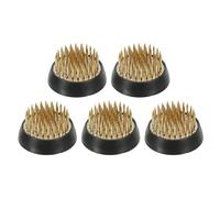 PATIKIL 1,4" Rane Fiori Ikebana Kenzan 5pz Fiori Composizione Strumento Ottone Floreale Rana Spilli Contenitore per Vaso Fiore Composizione Tonalità Oro