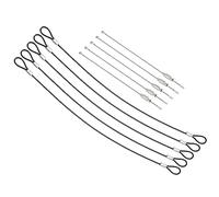 PATIKIL 1. 6Ft Sicurezza Cavo Blocco, 5pz Inossidabile Acciaio 2mm Dia Sicurezza Filo Corda con Doppio Ring Avvitato Filo Cavo per Stadio Illuminazione Bagagli Blocco Nero