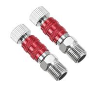 PATIKIL 1/8 Adattatori Connettore Aerografo 2 Pezzi Cappucci Ugelli Aerografo 0.2mm Rame - Ricambi Supporto Cappucci Ugelli Aerografo - Accessori Progetti Artistici e Artigianali, Rosso