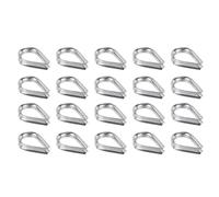 PATIKIL 1/8" Ditali per Fune Metallico, 20 Pz Ditale in Acciaio Inossidabile 316 per Fune Metallico per Cavo di Sollevamento ad Anello da 2 Mm di Diametro