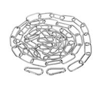 PATIKIL 1,82m Catena Sospensione per Lampadario Illuminazione Finitura Argento, Catena ad Anello in Metallo per Lampadario Sospensione Pianta Sospesa