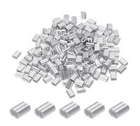 PATIKIL 1,8mm Manicotti Fune Compressione in Alluminio Tono Argento 200 Pz