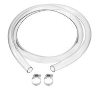 PATIKIL 1" Id x 1.18" Od x 6.5Ft Length Clear Vinyl Tubing, Flexible Plastic Pvc Pipe Tube Hose With 2 Stainless Clamps For Liquid Transfer, Transparent