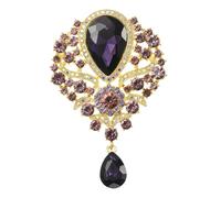 PATIKIL 1 Pcs Spilla Grande Con Strass, Spilla A Bouquet Vintage Cristallo Viola Per Donne Matrimonio Sposa Festa Compleanno Ballo Banchetto Decorazione, Viola (3.5x2.2 Pollici)