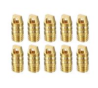 PATIKIL 10.5mm Refrigerante Ricarica Tubo Ditale Valvola, 10pz Tubo Collettore Manometro Kit riparazione Kit per HVAC Aria Condizionatore Frigorifero, Ottone Tono