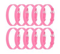 PATIKIL 10 Braccialetti A Scorrimento Con Fascia, 8.2 X 0.3 Braccialetti Regolabili Silicone, Braccialetti Con Targhetta Per Uomo Donna Gioielli Fai Da Te Idea Regalo ID, Rosa