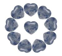 PATIKIL 10 pietre di cristallo naturali a forma di cuore, 2,5 cm di spessore, 1/4 di pollice, mini pietre preziose lucidate con incisione su roccia, pietre di preoccupazione per donne, idea regalo per