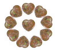 PATIKIL 10 pietre di cristallo naturali a forma di cuore, 2,5 cm di spessore, 1/4", mini pietre preziose lucidate con incisione su roccia, pietre per la preoccupazione da donna, idea regalo per