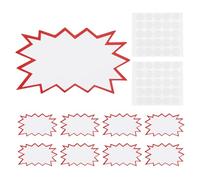 PATIKIL 100 etichette di vendita da 12,7 cm, etichette vuote per prezzo, segni zodiacali, fluorescenti, etichette di carta al neon per vendite, negozi al dettaglio, mercati di veicoli, garage, rosso