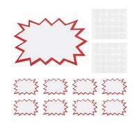 PATIKIL 100 etichette di vendita da 15,2 cm, etichette vuote per prezzo, segni zodiacali, fluorescenti, etichette di carta al neon per vendite, negozi al dettaglio, mercati di veicoli, garage, rosso