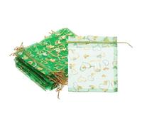 PATIKIL 100 Pcs Sacchetti In Organza A Cuore Stampati 5x7 Pollici, Sacchetti In Organza A Cuore Trasparenti Verdi Con Cordino Per Caramelle Gioielli Feste Matrimonio Regali Favore