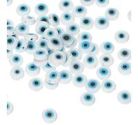 PATIKIL 100 Pz Perline Occhio Malvagio Piatte 8mm Amuleto Bianco/Blu/Nero