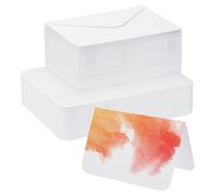 PATIKIL 100 Set di Cartoline d'Acquarello in Puro Cotone 140lb/300 Gsm con Buste per Pittura Artistica e Note di Ringraziamento Creative, Dimensioni Pieghevoli 4x6 Pollici