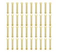 PATIKIL 100 Set di Viti Chicago, Viti a Testa Phillips Raccordi a Compressione M5x50mm, Rivetti Ottone Cuoio, Connettori Acciaio Cinture Pelle, Album Fotografici, Dorato