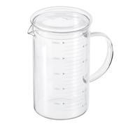 PATIKIL 1000ml Misurino in Vetro, 3,3 Vetro Borosilicato Graduato Bianco Bicchiere Dosatore Liquidi in Scale Stampata con Coperchio Vetro Beccuccio a V per Cucina