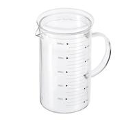 PATIKIL 1000ml Misurino in Vetro, 3,3 Vetro Borosilicato Graduato Nero Bicchiere Dosatore Liquidi in Scale Stampata con Coperchio Vetro Beccuccio a V per Cucina