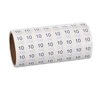PATIKIL 1000Pcs Adesivi Numerici 0.4" Mini 1 Rotolo Puntini Nero | Numero 10 Etichette Numeri Adesivi Rotondi Piccoli Etichette Adesive In Vinile Cerchi Decalcomanie, Per Album Poster