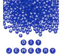 PATIKIL 1000Pz Perline Lettera, 4x7mm Perline Acriliche Alfabeto Braccialetto Amicizia Kit Fai da Te per Bracciali Gioielli Creazione Forniture, Blu Scuro