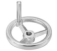 PATIKIL 100mm/3.94" Diametro Rotativo Volantino, 1pz Ghisa Cromato Placcato con Maniglia per Molti Tipi Di Fresatrici Macchine e Torni, Argento Tono