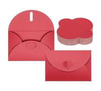 PATIKIL 100Pacchetto Piccole Bustine Regalo, Mini Buste Rosse Con Chiusura A Cuore Per Biglietti Da Visita Pasqua Matrimonio Auguri Inviti Feste Laurea, 4X3 Pollici