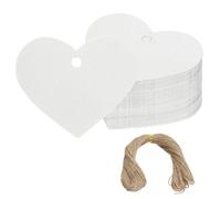 PATIKIL 100Pcs Etichette Regalo Con Cordino Carta Bianca Bianco Trasparente
