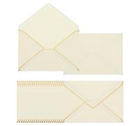 PATIKIL 100pz Buste A7 5 x 7 Biglietti Natale Buste V Aletta Champagne | Busta con Oro Confini, per Ufficio Matrimonio Dono Carte Inviti Fotografie Diplomi