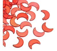 PATIKIL 100pz Luna Crescente Perline Luna Forma Vetro Sfuso Distanziatore Rosso/Oro Tono