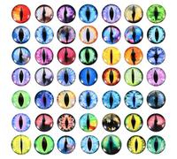 PATIKIL 100Pz Occhi Drago 22mm, Occhi Vetro Rotondi Animali Occhi Uncinetto, Multicolore