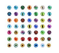 PATIKIL 100Pz Occhi Drago 6mm, Occhi Vetro Rotondi Animali Occhi Uncinetto, Colori Misti