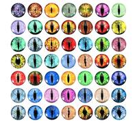 PATIKIL 100Pz Occhi Drago da 22mm, Occhi Vetro Rotondi Animali Occhi Uncinetto, Colori Misti