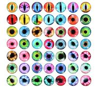 PATIKIL 100Pz Occhi Drago da 22mm, Occhi Vetro Rotondi Animali Occhi Uncinetto, Multicolore