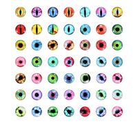 PATIKIL 100Pz Occhi Drago da 6mm, Occhi Vetro Rotondi Animali Occhi Uncinetto, Multicolore