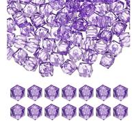 PATIKIL 100pz Perle Cubo in Acrilico da 12mm, 100 Pz Perle Quadrate a Sfaccettate Sfuse per Creazione di Gioielli Bracciale Collana Orecchini Campanelli di Vento Artigianato, Viola Scuro