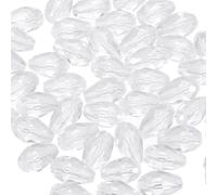 PATIKIL 100pz Perle Vetro a Facette da 10mm, Bicono Bianco Pietra Natale con Foro Verticale per Creare Bracciali Collane Gioielli Fai da Te
