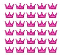 PATIKIL 100Pz Toppe Decorative a Forma Crown Cucire, Toppe Adesive per Tessuti Cucire Lucide a Forma Crown Tessuto Imbottito Pu per Creazioni Fai da Te Scrapbooking Casa, Rosso Rosa