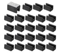 PATIKIL 10mm Copertura Piedini Sedia Rettangolare con Cuscinetto Feltro, 24pz Scorrono senza Graffi Piedini Mobili Protezioni Legno Duro Cappucci Tubi per Pavimenti Legno Ufficio, Nero