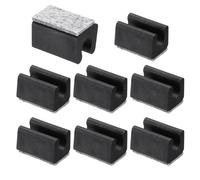 PATIKIL 10mm Copertura Piedini Sedia Rettangolare con Cuscinetto Feltro, 8pz Scorrono senza Graffi Piedini Mobili Protezioni Legno Duro Cappucci Tubi per Pavimenti Legno Ufficio, Nero