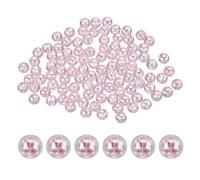 PATIKIL 10mm Perline Acriliche Tonde, 100 Pcs Colori Ab Spaziatrici Tonde Con Fori Perline Sciolte All'Ingrosso per Diy Craft Orecchini Bracciali Collane, Rosa Chiaro Trasparente