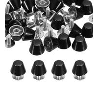 PATIKIL 10mm Rivetti A Vite Posteriori, 25 Set Piedini Per Borsetta Testa Tonda Chiodo Piatto Rivetto Punta Per Fai Da Te Pelle Valigia Collare Cintura Scarpe, Nero Lucido