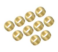 PATIKIL 10mm Tubo OD Ottone Compressione Manicotti Ghiere 25pz Ottone Ghiera Montaggio Ottone Compressione Montaggio Assortito Kit per Aria Acqua Gas Tubo