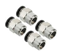 PATIKIL 10mm x 3/8"NPT Raccordi Push to Connect Filettatura Maschio, 4pz Raccordi Diritti ad Innesto Rapido Linea Pneumatica Tubo Articolato per Aria Acqua