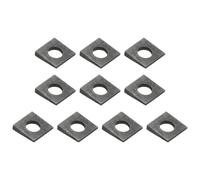 PATIKIL 10pcs Rondelle Quadrate Smussate Piastra Di Supporto Cuscinetto | Per Bulloni Da 12mm Cuneo, M12x28mm, Piastra Piatta Distanziale, Acciaio Al Carbonio, Nero