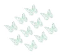 PATIKIL 10Pz Farfalle Decorative, 2.4" Doppio Strato Pizzo Organza Farfalla Patch Toppe Ricamate Applique Da Cucire Per Abito Da Sposa Vestiti Cappello Tendina, Verde