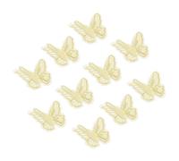 PATIKIL 10Pz Farfalle Decorative, 2" Doppio Strato Pizzo Organza Farfalla Patch Toppe Ricamate Applique Da Cucire Per Abito Da Sposa Vestiti Cappello Tendina, Giallo